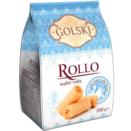 Golski, Rollo, Вафельные рулеты со вкусом топленого молока, 200 г