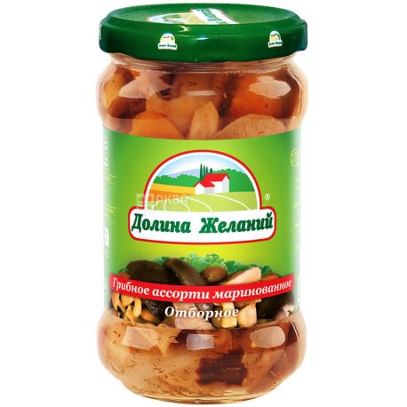 Долина Желаний, 580 г, Грибное ассорти, Маринованное