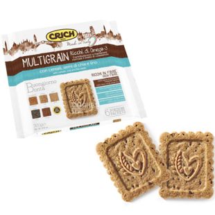 Crich, Multigrain, 300 г, Кріч, Печиво пісочне мультизлакове з насінням чіа та льону
