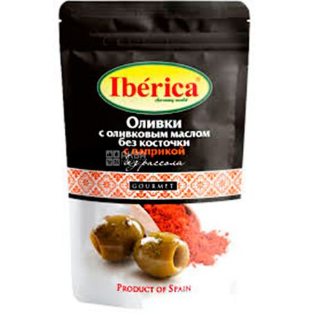 Iberica, 70 г, Оливки без косточки с паприкой
