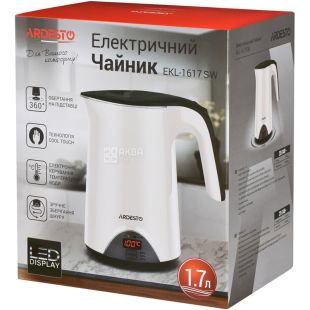 Ardesto EKL-1617SW, Электрочайник, белый, 1,7 л