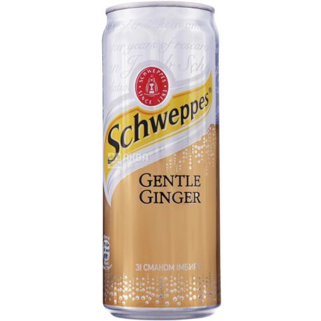 Schweppes, Ніжний імбир, 0,33 л, Напій сильногазований, ж / б