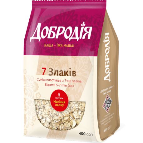 Добродія, 7 злаків, 400 г, Суміш пластівців