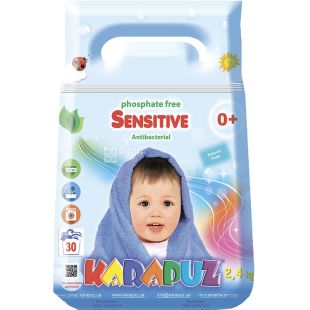 Карапуз, Sensitive, 2,4 кг, Детский стиральный порошок, С первых дней жизни, автомат и ручная стирка