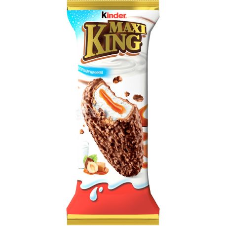 Kinder Maxi king, 35 г, Бисквит с молочно-карамельной начинкой