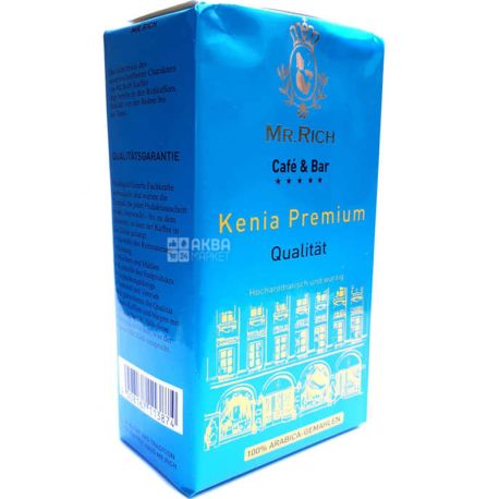 Mr.Rich, Kenia Premium, 500 г, Кава мелена, середня обжарка, 100% арабіка