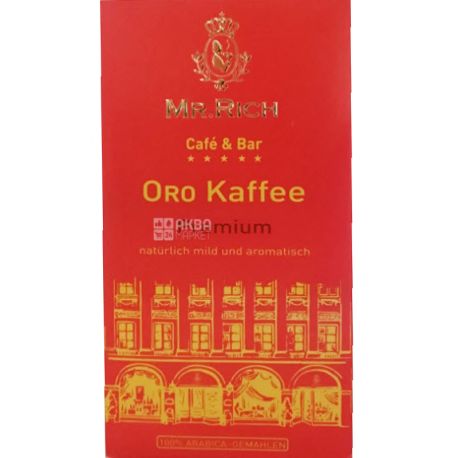 Mr.Rich, Oro Premium, 250 g, Mr. Rich, Oro Premium, Ground coffee, medium roasted