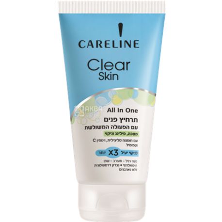 Careline, Clear Skin, 150 мл, Скраб, олія та мило для, обличчя 3в1