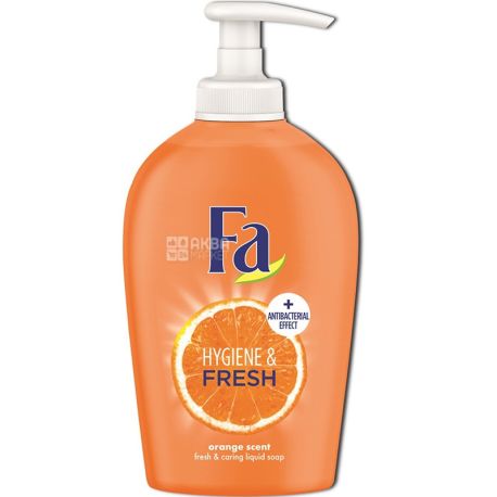 Fa, Hygiene & Fresh, 250 мл, Рідке мило Апельсин, з антибактеріальним ефектом