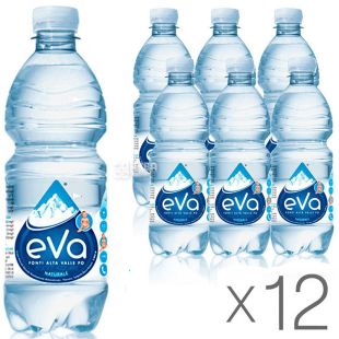Acqua Eva, 0,5 л, Упаковка 12 шт., Аква Эва, Вода горная, негазированная, ПЭТ