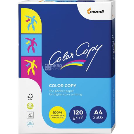 Color Copy, 250 аркушів, Папір офісний, білий, А4, Клас А+, 120 г/м2