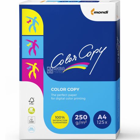 Color Copy, 125 аркушів, Папір офісний, білий, А4, Клас А+, 250 г/м2