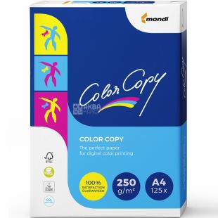 Color Copy, 125 аркушів, Папір офісний, білий, А4, Клас А+, 250 г/м2