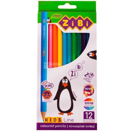 ZiBi Kids Line, 12 шт. Олівці кольорові