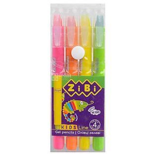 ZiBi, Kids Line Neon, 4 шт., Карандаши гелевые