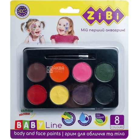 ZiBi, Baby Line, Face and body paints, 8 colors