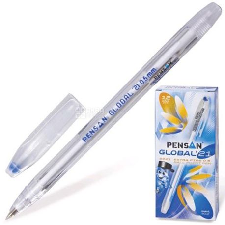 Pensan Global 21, 12 шт, Набір масляних ручок, Синій, 0.5 мм
