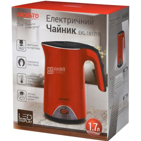  Ardesto EKL-1617RD, Electric kettle, 1.7 L