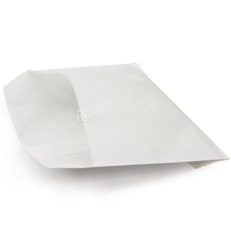 Пакет паперовий, 100 шт., Для картоплі фрі, порція 100 г, білий, 140 х 120 х 50 мм