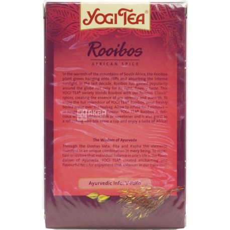 Yogi Tea, Rooibos African Spice, 17 pack x 1.8 g, Rooibos Tea, with spices, 30.6 g