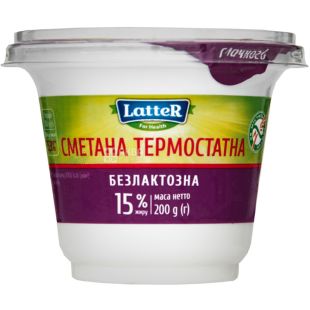 Latter, 200 г, Сметана безлактозная, 15%