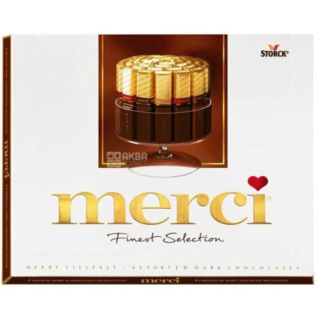 Merci, Finest Selection, 250 г, Цукерки з чорним шоколадом, Мерсі