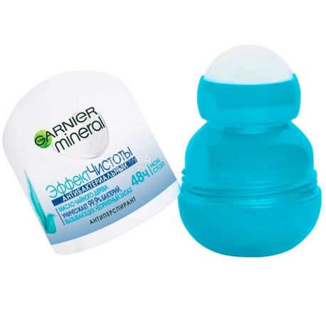 Garnier Mineral, 50 мл, Шариковый дезодорант антиперспирант женский, Эффект Чистоты