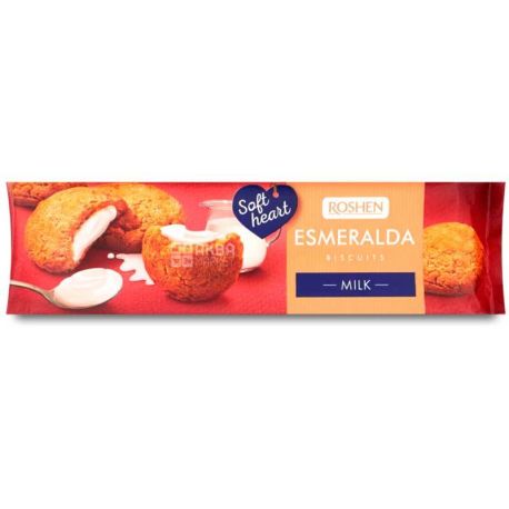 Roshen, 170 г, Здобне печиво, Есмеральда з молочним кремом