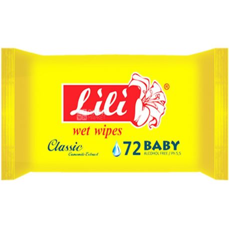 Lili, 63 pcs, Lily, Wet baby wipes Camomile