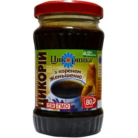 Цікорінка, 200 г, Цикорій розчинний, з коренем женьшеню, скло