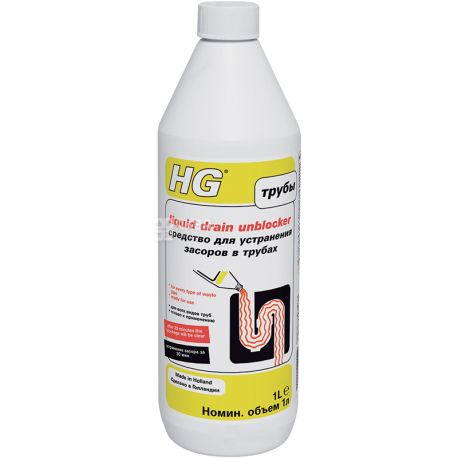HG, 1 л, Средство для очистки кухонных труб
