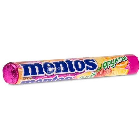 Mentos, 37 г, Жевательные драже, Фрукты