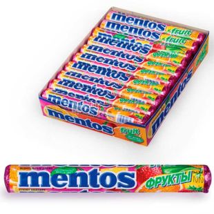 Mentos, 37 г, Жевательные драже фруктовое, Ментос