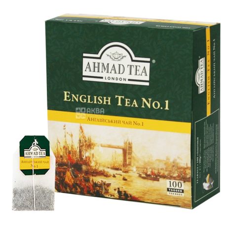 Ahmad English Tea №1, 100 пак, Чай черный Ахмад Инглиш Ти с бергамотом