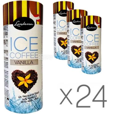 Landessa Ice Coffee Vanilla, 24 Packs of 230 ml, Iced Coffee, Landesa Vanilla