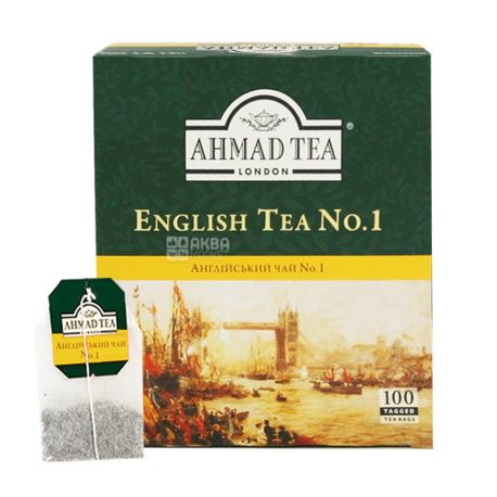 Ahmad English Tea №1, 100 пак, Чай черный Ахмад Инглиш Ти с ароматом бергамота