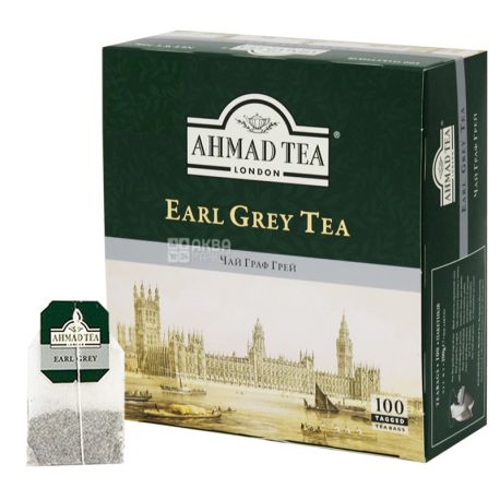 Ahmad Tea Earl Grey, 100 пак, Чай черный Ахмад Ти Эрл Грей