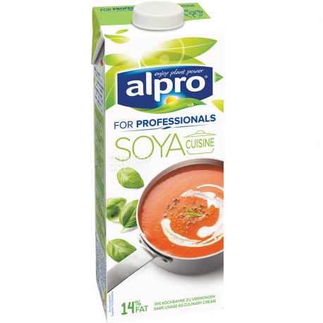 Alpro, Cuisine Soya, 1л, Вершки соєві Алпро, для професіоналів, 14%
