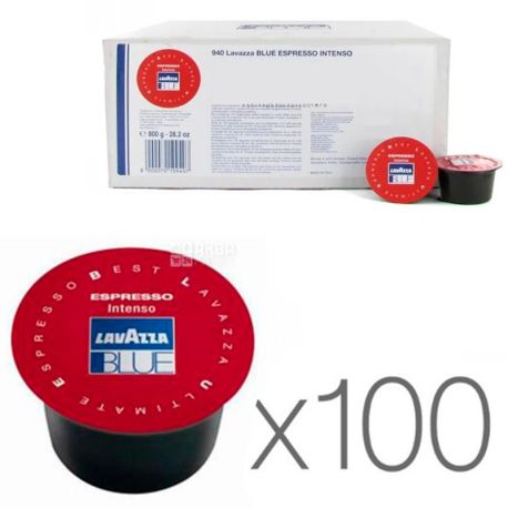 Lavazza, Blue Espresso Intenso, Упаковка 100 шт., Кава Лаваца, Блю Еспрессо, середнього обсмаження, в капсулах