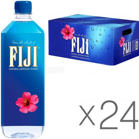 Fiji, Упаковка 24 шт. по 0,5 л, Вода минеральная негазированная
