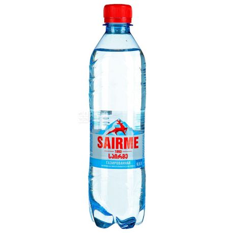 Sairme, Pack of 12 0.5 l each, Sairme, Carbonated mineral water, PET