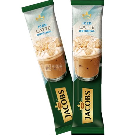 Jacobs, 3в1 Iced Latte, 10 шт. х 21,5 г, Напій кавовий Якобз Холодний Лате
