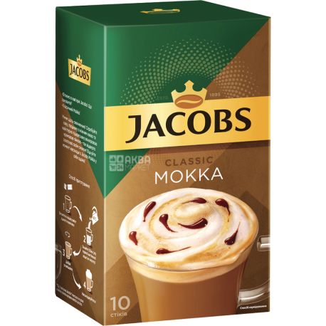 Jacobs, 3в1 Classic Mokka, 10 шт. х 21,9 г, Напиток кофейный Якобз Классик Мокка