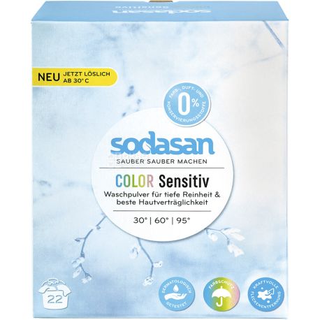 Sodasan, Comfort Sensitive, 1,01 кг, Порошок-концентрат для стирки детских вещей, с кондиционером