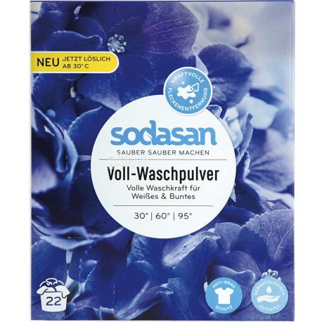 Sodasan, Heavy Duty, 1,01 кг, Порошок-концентрат для сильних забруднень, з кисневим відбілювачем