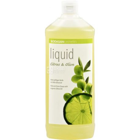 Sodasan, Citrus-Olive, 1 л, Мило рідке Цитрус-Олива, органічне