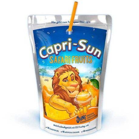 Capri-Sun, Safari Fruits, 200 мл Напій соковий, мультифруктовий