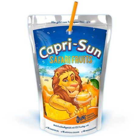 Capri-Sun, Safari Fruits, 200 мл, Сік фруктовий