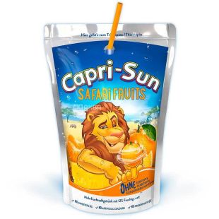 Capri-Sun Safari Fruits, 0,2 л, Соковий напій Мультифруктовий Капрі-Сан, з трубочкою