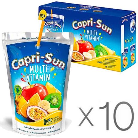 Capri-Sun, Multivitamin, Упаковка 10 шт. по 200 мл, Сік мультивітамін